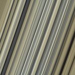 A closeup shot of Saturn's B ring
