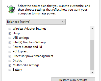Missing processor power management settings option in advanced power options settings