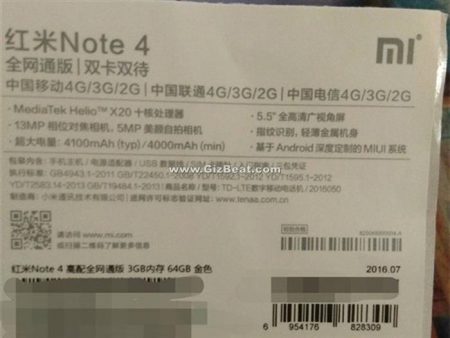 Xiaomi Redmi Note 4 review official specs from Xiaomi